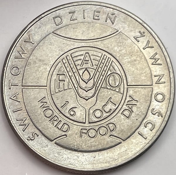 Moneta 50 zł Światowy dzień żywności FAO 1981