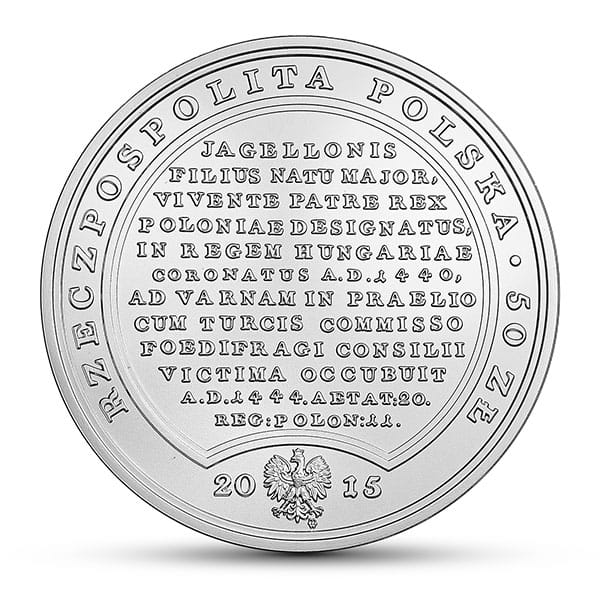 Moneta 50 zł Władysław Warneńczyk 2015