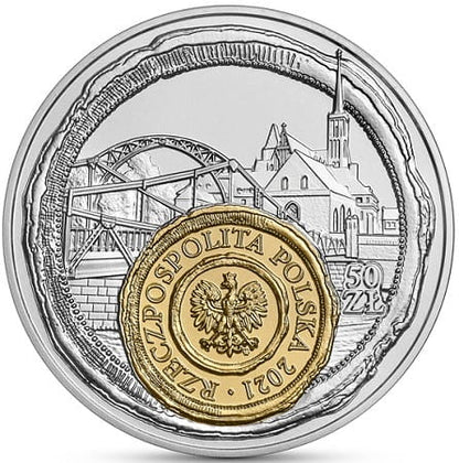 Moneta 50 zł Wrocław mała ojczyzna 2021 r.