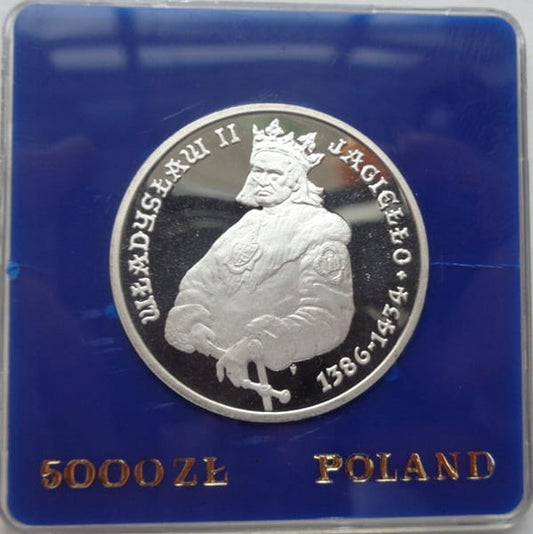 Moneta 5000 zł Władysław Jagiełło 1989 półpostać