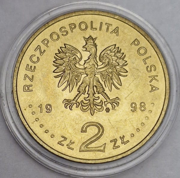 Moneta 2 zł 100-lecie odkrycia polonu i radu 1998