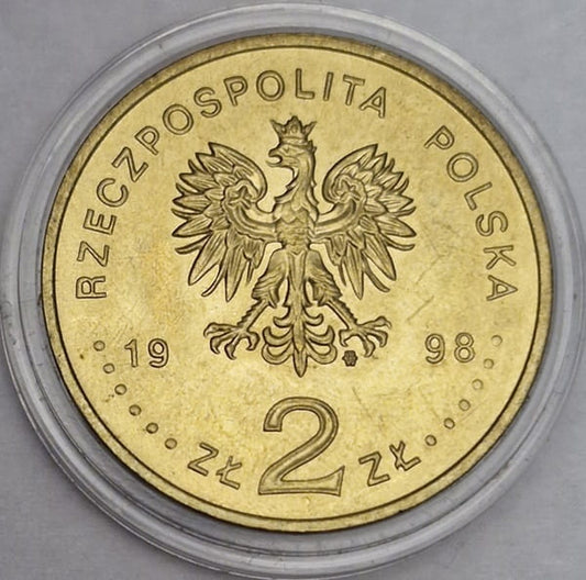 Moneta 2 zł 100-lecie odkrycia polonu i radu 1998