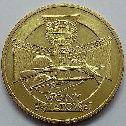 Moneta 2 zł 60 rocznica Zakończenia II Wojny Światowej 2005