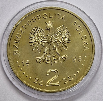 Moneta 2 zł 80 rocznica odzyskania niepodległości 1998
