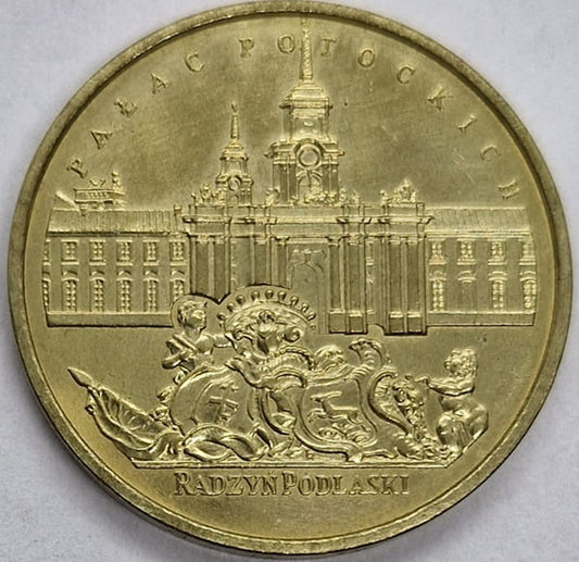 Moneta 2 zł pałac Potockich  w Radzyniu Podlaskim 1999