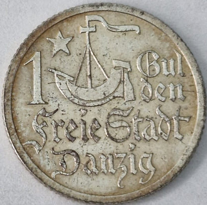 Moneta 1 gulden 1923 Wolne Miasto Gdańsk