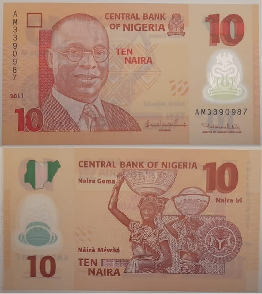 Nigeria banknot 10 naira 2011