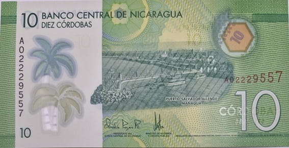Nikaragua banknot 10 cordobas 2014