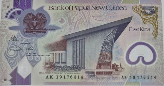 Papua Nowa Gwinea banknot 5 kina 2019