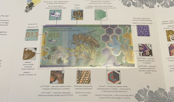 Pszczoła Miodna 013 PWPW 2013 r. folder banknot testowy