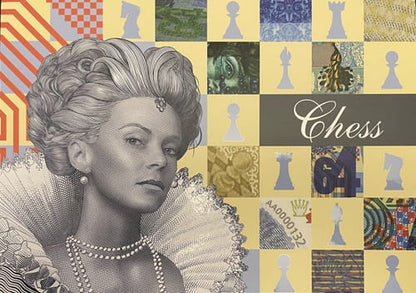 Szachy PWPW 2017 duży folder banknot testowy