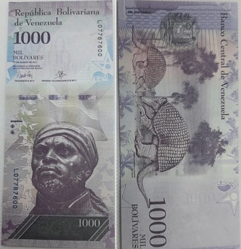 Wenezuela banknot 1000 Bolivares 2017