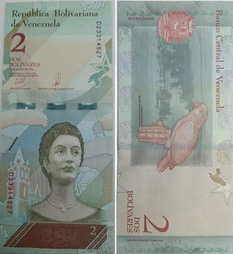 Wenezuela banknot 2 Bolivares 2018 UNC