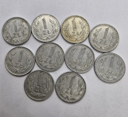 Zestaw monet obiegowych PRL 1 złoty różne roczniki